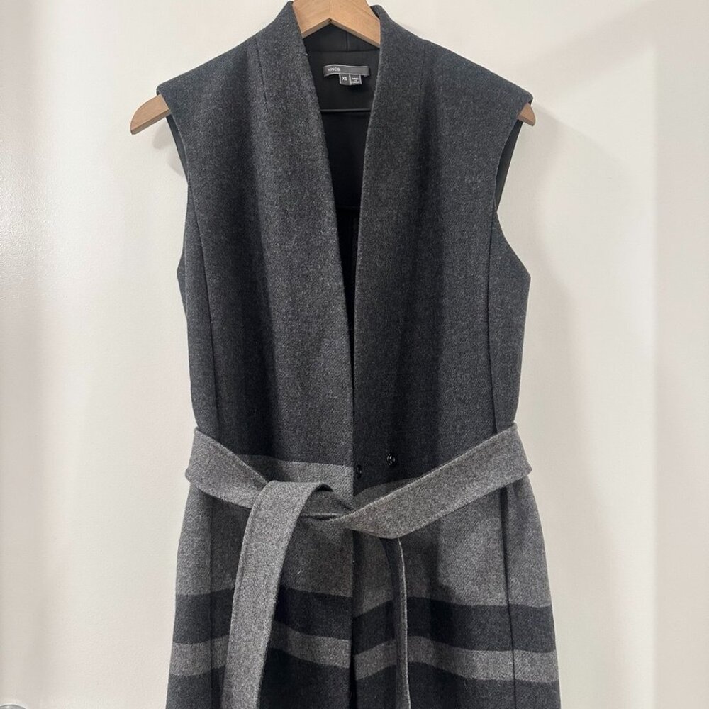 Vince Womens Gray Wool Vest US XS | S